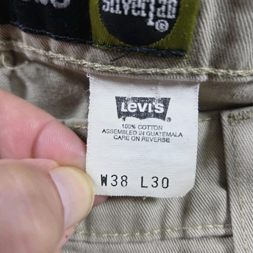 Levis VTG Silver Tab Khaki Pants 90s Straight + Loose Fit Skater Men's 38x30